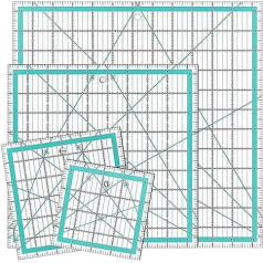 Hsthe Sea 4 gabalu kvadrātveida šūšanas lineāls akrila lineāls ar caurspīdīgām iespiestām līnijām precīzai šūšanai