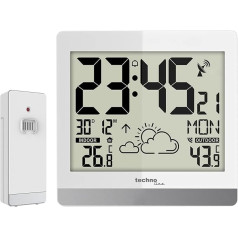 technoline WS8119 Digitālais radio sienas pulkstenis ar temperatūras displeju un laika prognozi, balts
