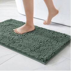 MIULEE 60 x 90 cm šenila vannas paklājs Neslīdošs vannas paklājs Vannas paklājs Neslīdošs mazgājams absorbējošs dušas paklājs vannas istabai Matcha Green