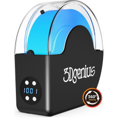 3Dgenius 3D printera filamentu žāvētājs, filamentu žāvētāja kaste, 3D filamentu žāvētājs neilona ABS PETG PLA filamentiem ar ventilatoru 360° apkārtējai sildīšanai, saderīgs ar 1,75 mm un 2,85 mm filamentiem