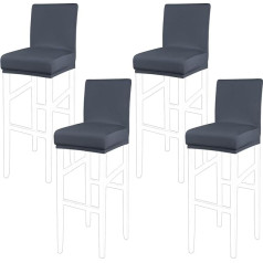 PiccoCasa Bāra krēsls sedz Elastīga apakšdaļa Stretchy noņemams ēdamistabas krēsls, kas paredzēts bāra skaitītājam - Spandex augstuma sānu krēslu slipcovers Slipcovers Slate Gray