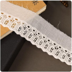 Hrlace Balta kokvilnas mežģīnes apdares Vintage mežģīnes lentes robežas Eyelet Ruffle izšuvumi viļņotas mežģīnes apdares audums ziedu izšuvumi kleitas galdauti aizkari matu lentes rotājumi 5 cm 20 jardi