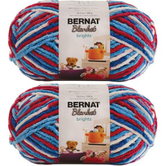 Bernat Blanket Brights Red White & Boom dzija - 2 iepakojumi pa 300g - Poliesters - 6 Super Bulky - 220 metri - Adīšana / tamborēšana