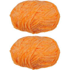 uxcell 2 pavedieni samta dzija šenila dzija 2 x 100g 170m kopējais garums #6 Super Bulky Polyester Soft Blanket dzija adīšanai šalles aušanai Orange