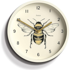 JONES CLOCKS® Bišu sienas pulkstenis - Bišu mājas aksesuāri - Bišu dāvanas - Virtuves pulkstenis - Dzīvojamās istabas pulkstenis - Biroja pulkstenis - Moderns pulkstenis - Mazs sienas pulkstenis - Dizaina pulkstenis - Dekoratīvs ciparnīca (balt