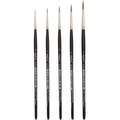 Red Sable Brush Set Fine Red Sable Hair Artist Brush Size 0, 1, 2, 3 and 4 Red Sable Brush Set for Watercolour Oil Acrylic