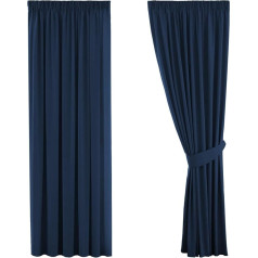H.Versailtex aptumšojošs aizkars, necaurspīdīgs aizkars ar cilpām, 2 gabali 245 cm x 130 cm (H x W), 2 gab.