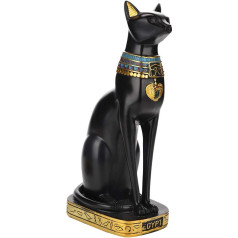 Tyenaza Egyptian Cat Statue, Egyptian Cat Resin Statue, Handmade Cat Sculpture, 24 x 12.5 x 9.5 cm, Rament Crafts Gifts for Home, Room, Garden, Ornament, Exquisite Decor (24 cm High)