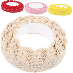 COOPHYA 4 gab. mežģīņu lente čeku grāmata scrabbook scrapbbok Rozā mežģīņu lente Scrapbook lente handsfull Scrapbook embellishments krāsaina līmlente dekoratīvā mežģīņu lente DIY roku darbs kokvilnas lente