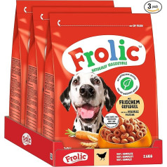 Frolic sausā barība su svaigiem mājputniem 3 x 2,6 kg