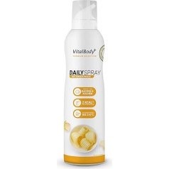 VitalBody+ DailySpray rapšu eļļa ar sviesta garšu cepšanai, grilēšanai un cepšanai, 800 porcijas, 2 kcal uz izsmidzinātāju, paredzēta novājēšanai, nesadalāms cepšanas līdzeklis, sertificēts un laboratoriski pārbaudīts, atdalīšanas l