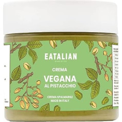 Eatalian by AMZ BETTER Vegan Pistacijų kremas, skanus veganiškas kremas, unikalaus saldumo, idealiai tinka ant duonos, puikiai tinka su ledais, kaip torto viršus, 200 g, pagamintas Italijoje