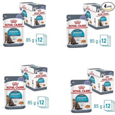 Royal Canin FCN Urinary Care Jelly | Pack of 4 | 4 x 12 x 85 g | Pilnvērtīga barība pieaugušiem kaķiem (želejā) | Var palīdzēt uzturēt urīnceļu veselību