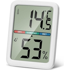 PAIRIER Pārnēsājams digitālais termometrs higrometrs iekštelpās ar augstas precizitātes LCD ekrānu Telpu termometrs Temperatūras un mitruma mērītājs, piemērots siltumnīcai Mājas lapa