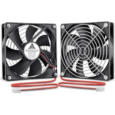 GDSTIME Pack of 2 12 V Fan 120 mm PC dzesēšanas ventilators 120 x 25 mm DC Brushless Fan 1500 RPM datoram Laptop maršrutētājs