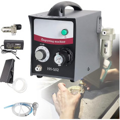 Juvelierizstrādājumu izgatavošanas komplekts Pneimatiskā juvelierizstrādājumu gravēšanas mašīna 110V 220V Rokas gravēšanas mašīnas 400-8000RPM Pneimatiskā Stichel rokas ierīce Viena galva Micro Engraver Smudge