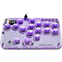 Arcade Stick, G16 visu pogu Arcade Controller ar Turbo un pielāgotu RGB, Arcade Fight Stick spēļu klaviatūra Switch/PC/PS4/PS3, atbalsta Hot-Swap un SOCD(G16-EU)