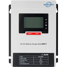 DASVOLT®, 12V 50A DC/DC MPPT lādētājs ar iebūvētu ieeju divu akumulatoru daudzpakāpju uzlādei SRNE MD1250N05 gēla un litija akumulatoriem apdzīvojamiem automobiļiem laivām jahtām