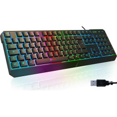 ⭐️KLIM Chroma spēļu tastatūra AZERTY FRANCE Wired USB - augstas veiktspējas - hromatiskais apgaismojums Gaming Black RGB PC PS4 Windows Mac [ Jaunā versija ]