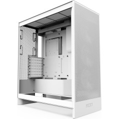 NZXT H7 Flow | Mid-Tower ATX gaisa plūsmas korpuss | Līdz 3 x 120 mm apakšējie ventilatori tiešai GPU dzesēšanai | 3 x 120 mm priekšējie ventilatori | 420 mm priekšējā radiatora atbalsta plāksne | White
