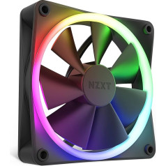 NZXT F120 RGB ventilators - RF-R12SF-B1 - uzlabota RGB apgaismojuma regulēšana - klusa dzesēšana - viens (RGB ventilators un kontrolieris ir nepieciešami un nav iekļauti komplektā) - 120 mm ventilators - melns