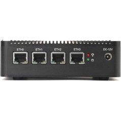 HSIPC Upgraded J4125 Quad Core Firewall Micro Appliance, Mini PC, Nano PC, Router PC ar 8G RAM 128G SSD, 4 RJ45 2.5GBE Port AES-NI saderīgs ar Pfsense