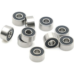 S693RS Gultņi ABEC-7 (10 gabali) 3 x 8 x 4 mm ABEC-7 Hobby elektrisko RC automobiļu kravas automašīnu nerūsējošā tērauda lodīšu gultņi S693-2RS Black Sealed