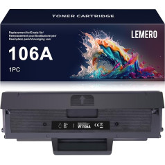 Lemero aizstājējs HP 106a melnajam tonerim, kas saderīgs ar HP Laser 107w Laser MFP 137fwg 135wg 135a (1 iepakojums)