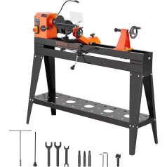 VEVOR Koka virpa 750 W Virpa ar statīvu Vārpstas apgriezienu skaits 680-2520 apgr./min Virpa ar nepārtrauktu apgriezienu kontroli Kopēt virpa 102 cm darbagaldu Maks. Rotācijas diametrs 350 mm