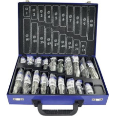 Tivoly 11451070024 Urbju komplekts, ātrgriezējtērauds, HSS metālam, V170, diametrs no 1 līdz 8 mm x 10 gab. un 5 gab. līdz 10 mm x 10 gab.