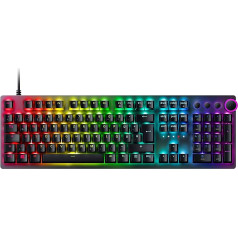 Razer Huntsman V2 (sarkanais slēdzis) - praktiska bezatlikuma optiskā spēļu tastatūra (lineārie optiskie slēdži 2. paaudzes, dubultās PBT taustiņi, plaukstas balsts), QWERTY ASV izkārtojums | Melna