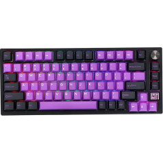 EPOMAKER TH80 SE Gasket 75% mehāniskā tastatūra, NKRO karsti nomaināma RGB trīs režīmu spēļu tastatūra ar Poron/EVA putām, rotācijas vadība e-sportam/Windows/Mac (Flamingo Switch)