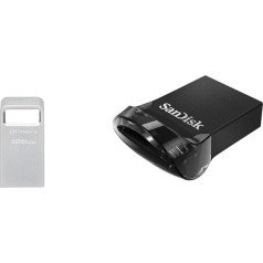 Kingston DataTraveler Micro USB zibatmiņas diskdziņš 256GB 200MB/s Metal USB 3.2 Gen 1 - DTMC3G2/256GB, sudraba krāsā & SanDisk 256GB Ultra Fit USB 3.1 zibatmiņas diskdziņš, līdz 130 MB/s lasīšanas ātrums