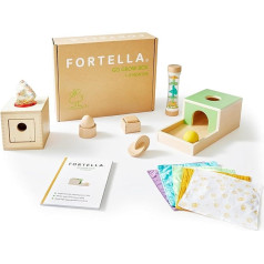 Fortella Go Grow Box, Montessori rotaļlieta no 1 gada, 7-in-1 koka rotaļlieta zīdaiņiem un maziem bērniem 1 2 3 gadiem, motorisko prasmju kubs, mācīšanās un attīstības rotaļlieta, dzimšanas dienas dāvana mazulim (7-9 mēneši)