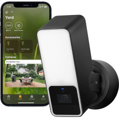 Eve Outdoor Cam - viedā novērošanas kamera ar prožektoru, nakts redzamību, kustības sensoru, interkomu, elastīgu uzstādīšanu, WiFi, visaugstāko datu aizsardzību, pateicoties Apple HomeKit Secure Video