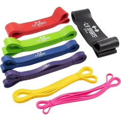 C.P.Sports Resistance Band - pretestības lentes / fitnesa lentes, kas izgatavotas no 100% lateksa | Elastīga josla sportam, fitnesam, vingrošanai, jogai, spēka treniņiem, pievilkšanai / pievilkšanai, ideāli piemērota mājas trenažieru zālei |