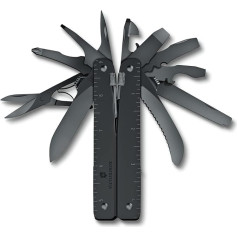 VICTORINOX Swiss Tool Spirit MXBS, 26 funkcijas, multifunkcionāls instruments ar knaiblēm, skrūvgriezi, skārdenēm, neilona jostas somiņa, melns