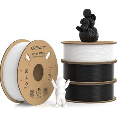 Creality Hyper PLA filaments 1,75 mm, 4 kg 3D printeru filaments, ātrdarbīgs, 30-600 mm/s, izturīgs un gluds, izmēra precizitāte +/-0,03 mm, piemērots lielākajai daļai 3D printeru (melns un balts), 4 gab., iepakojumā