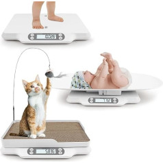 Babywaage zum Wiegen, multifunktionale Katzenwaage mit Katzenkratzer, Baby-Gewichtswaage bis zu 30 kg mit Haltefunktion, genaue digitale Waage für Säuglinge, Kleinkinder, Haustiere, Katzenwaage