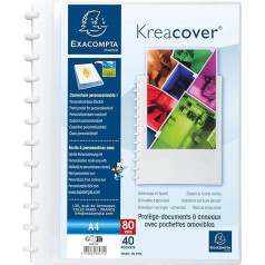 Exacompta - Ref. 86471E - 4 noņemamu mapju kārba ar 40 noņemamiem ieliktņiem - 80 eksemplāri - A4 - izmērs: 24,5 x 31 cm - ciets vāks Kreacover - balts