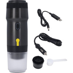 Xiuganpo Portable Electric Espresso Machine, 20 bāru USB lādētājs, Espresso automāts, 3-in-1 bezvadu sildītājs, elektriskā ceļojumu zona, Expresso automāts kempinga ceļojumiem, brīvā dabā, pārgājieniem