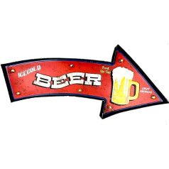 DiiliHiiri Gaismas zīme Retro zīme Retro zīme Sienas zīme Vintage stila LED zīme garāžai Dekoratīvās zīmes piederumi mājas dekoram 50. gadu mājas apdare Retro gaismas kaste Metāla amatniecība (ogu)