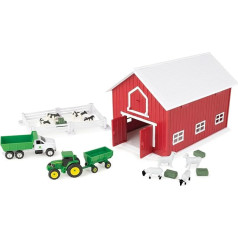 John Deere Kids 47333 64 JD 24 gabaliņu fermas rotaļu komplekts, sarkans/ekskursija, vienkāršs (Getaway Solids), M