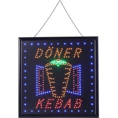 Cocoarm LED gaismas zīme Neona gaismas zīme Logu durvis Hang zīme uzsver apdare (Doner Kebab)