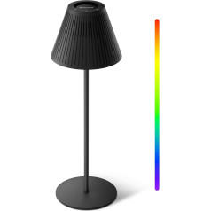 Honeywell LED Dimmbare Akku Tischlampe buntes RGB Licht HWT-M1 Sunturalux 5200mAh Kabellose Wiederaufladbar Tischleuchte mit USB-C Für Innen Nachttischlampe Schwarz