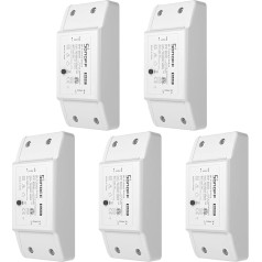 SONOFF BASICR2 5PCS 10A inteliģentais bezvadu WLAN gaismas slēdzis, universāls modulis automatizācijas risinājumiem inteliģentās mājas tehnoloģijās, darbojas ar Alexa, Google Home