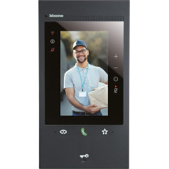 BTICINO, Classe 300EOS ar Netatmo melnā krāsā, pirmā viedā Wi-Fi Wi-Fi videoversija ar integrētu Alexa balss palīgu, vertikāls 5 collu skārienjūtīgais ekrāns, lietotne Home+drošība, 2 vadu tehnoloģija, 344884