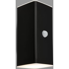 BRILONER - LED sienas lampas baterija ar kustības sensoru, krēslas sensors, 20 sekunžu taimeris, āra gaisma, sienas gaisma, āra gaisma, āra sienas gaisma, 15,5 x 6,5 x 8,5 cm (H x W x D), melns