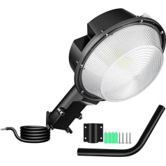 RIGIDON LED ielu apgaismojums āra lietošanai, 100 W, 10000 lm, automātiska ieslēgšanās/izslēgšanās, IP66 ūdensnecaurlaidīgs, vēss balts LED stāvgaismas apgaismojums skolas ielai, autostāvvietai, pagalmam, laukumam, garāžai, dārzam, LED pr