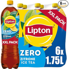 LIPTON ICE TEA Zero Lemon, ledus tēja bez cukura, ar citrona aromātu, vienreizlietojama (6 x 1,75 L)